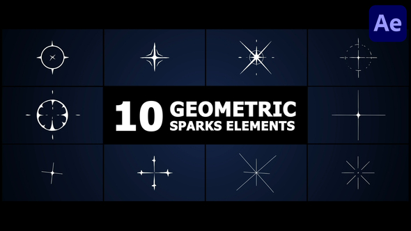 Geometric Sparks Elements | After Effects Elements template preview