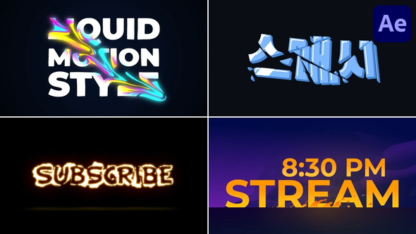 Colorful Dynamic Typography for After Effects Titles template preview