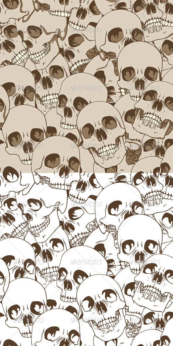 Human Skulls Seamless Background - Patterns Decorative