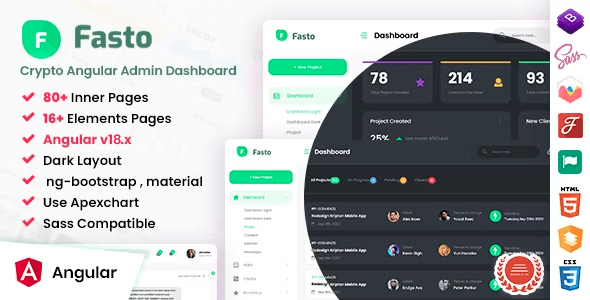 Fasto - Angular 18+ Admin Dashboard Template