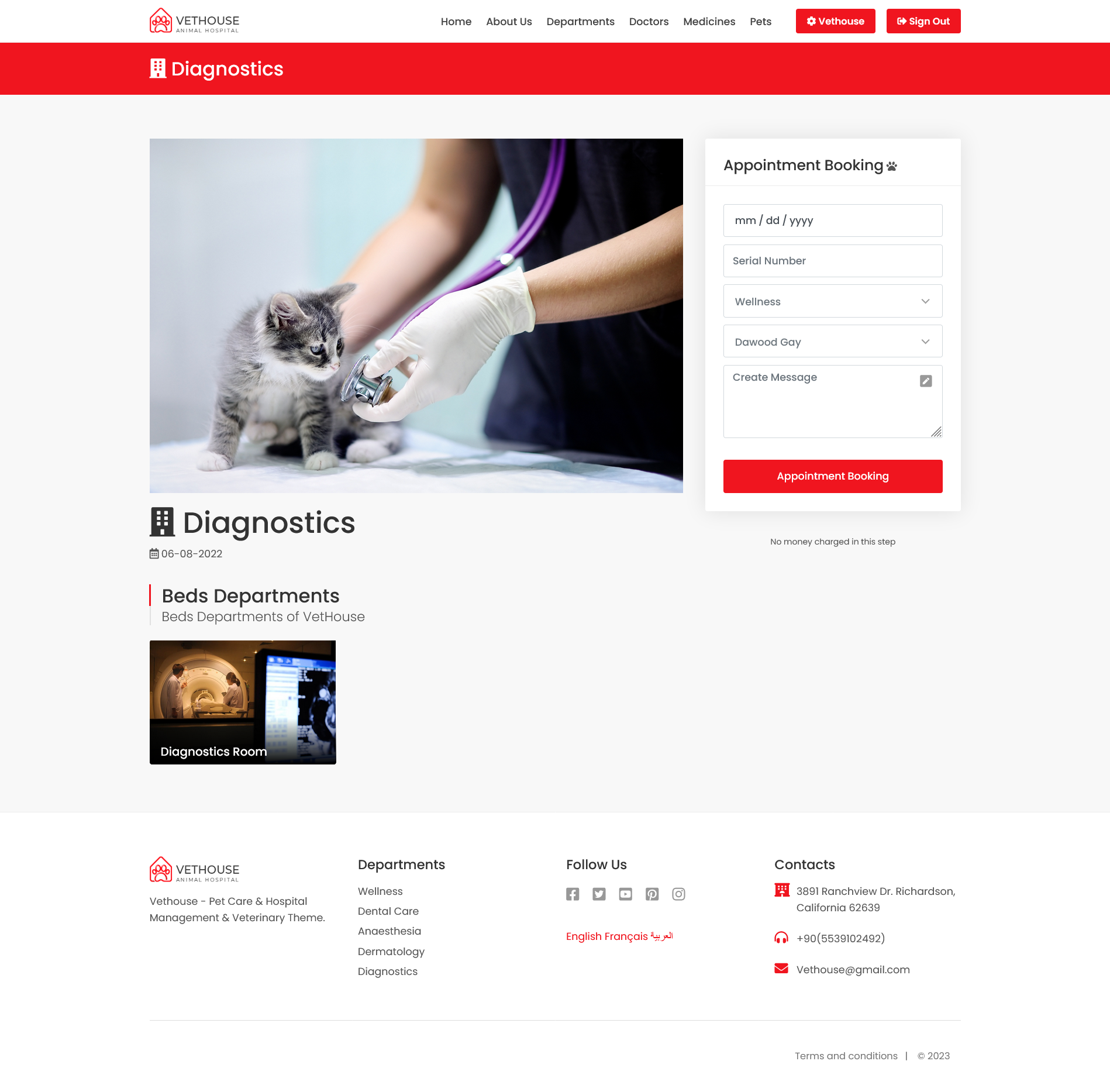 Vethouse Pet Care & Pet Clinic & Hospital Script Theme by Meteros