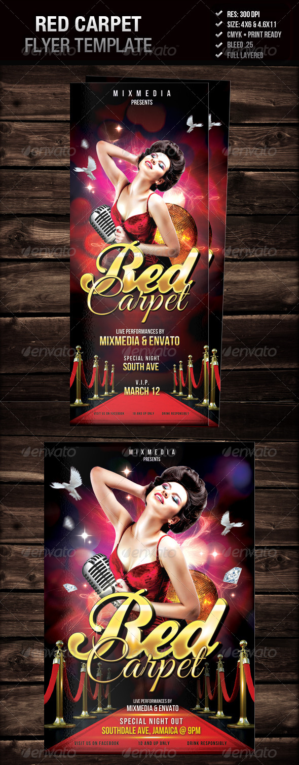 Red Carpet Flyer - Clubs & Parties Events