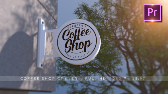 The Coffee Shop Opener PRO Premiere Pro template preview