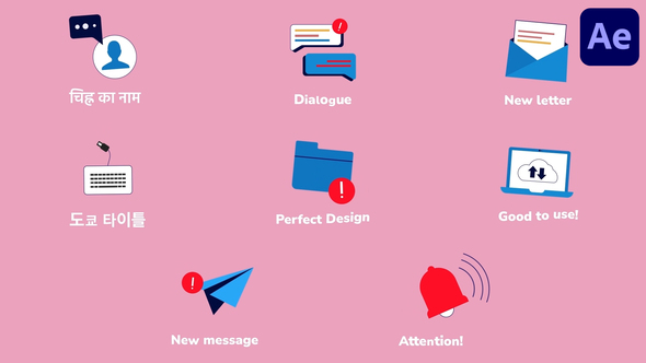 Communication Icons And Titles for After Effects Titles template preview