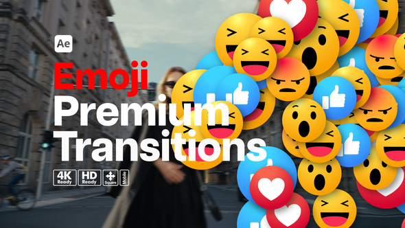 Premium Transitions Emoji Elements template preview