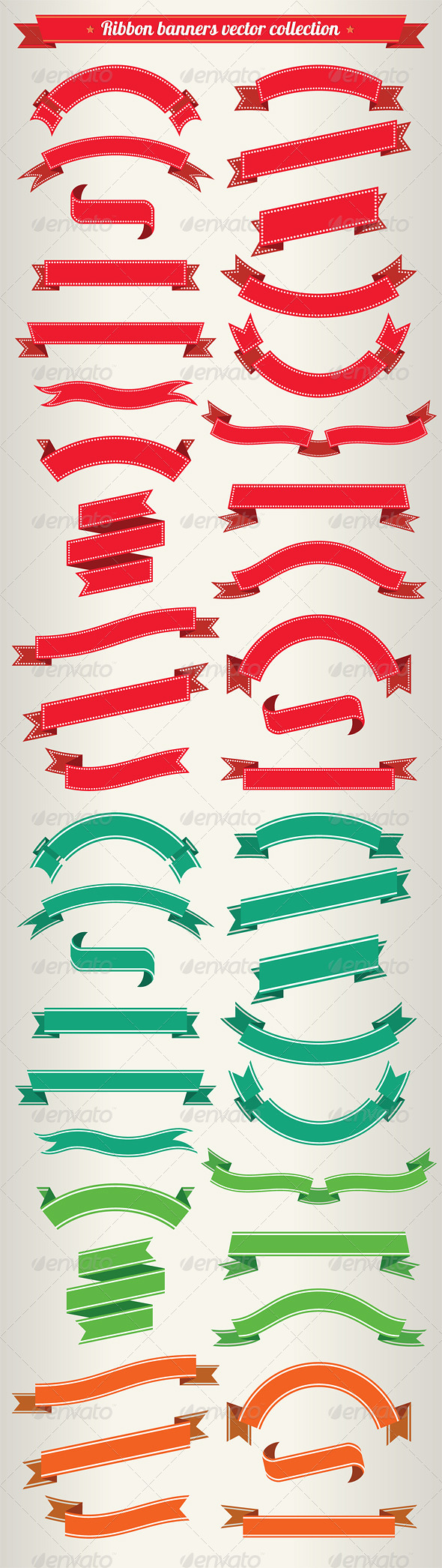 Ribbon Banners Vector Collection - Flourishes / Swirls Decorative
