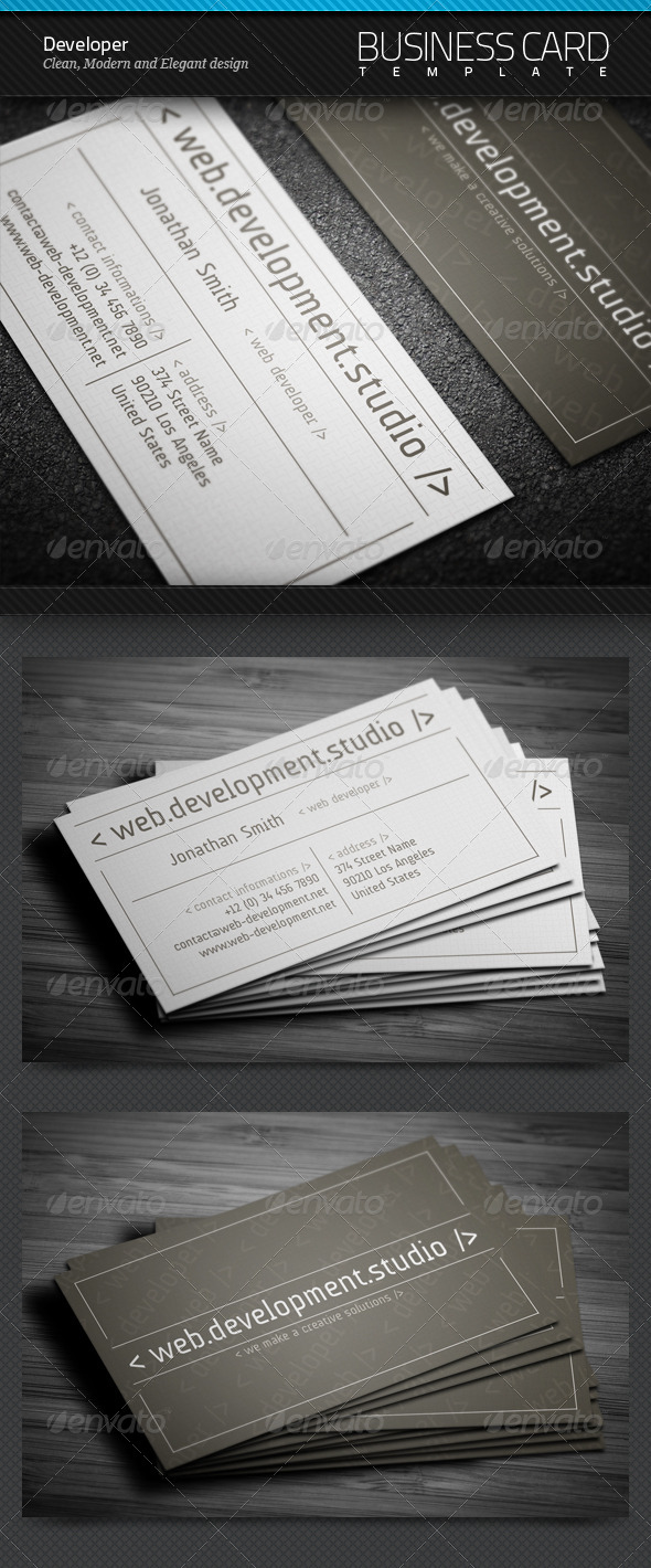 Developer Business Card - Creative Business Cards