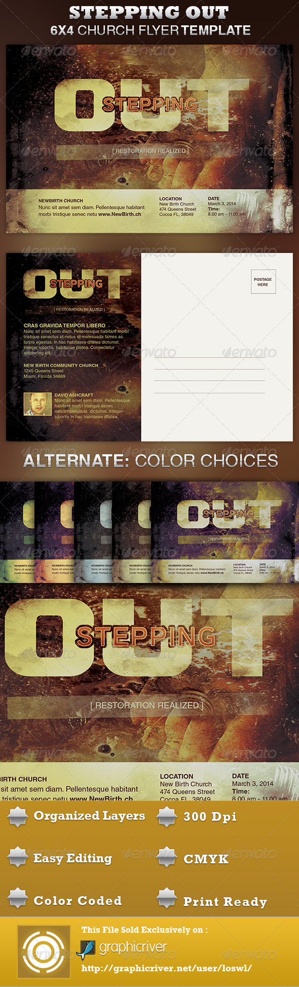 Stepping Out Church Flyer Template - Invitations Cards & Invites