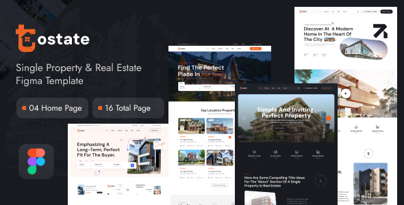 Tostate - Single Property & Real Estate Figma Template