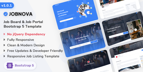 Jobnova - Job Board, Job Portal and Job Listing Bootstrap 5 Template