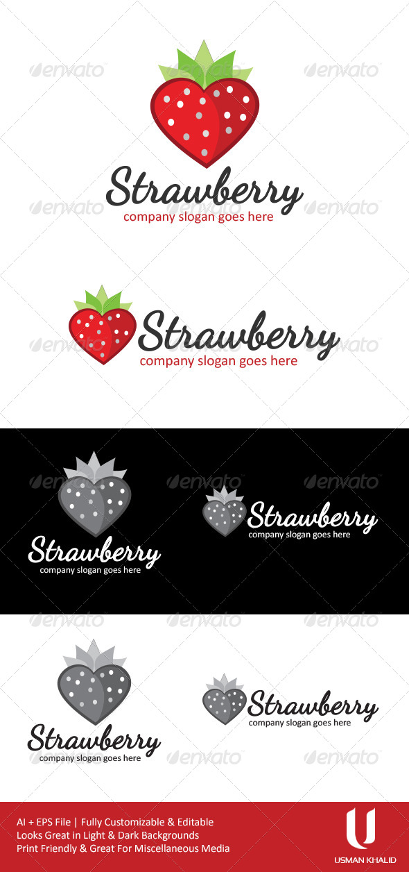 Strawberry - Food Logo Templates