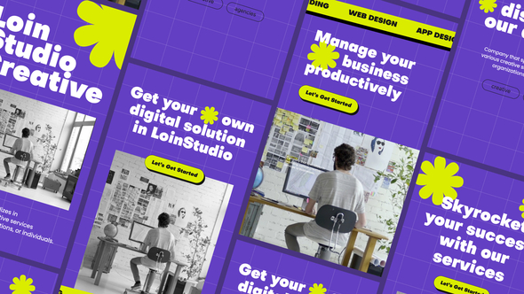 Creative Agency Stories Pack Product Promo template preview