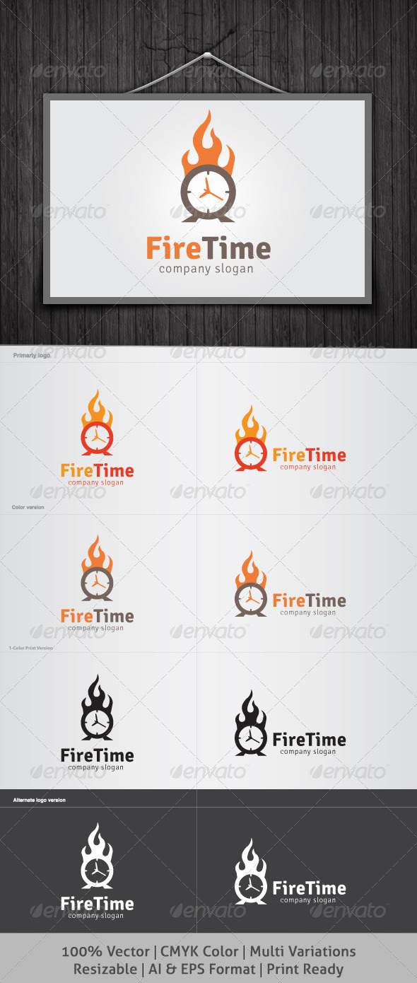 Fire Time Logo - Symbols Logo Templates