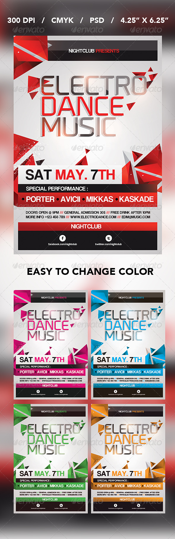 Electro Dance Music Flyer - Events Flyers