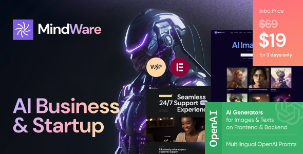 MindWare – AI Startap & AI APP WordPress Theme