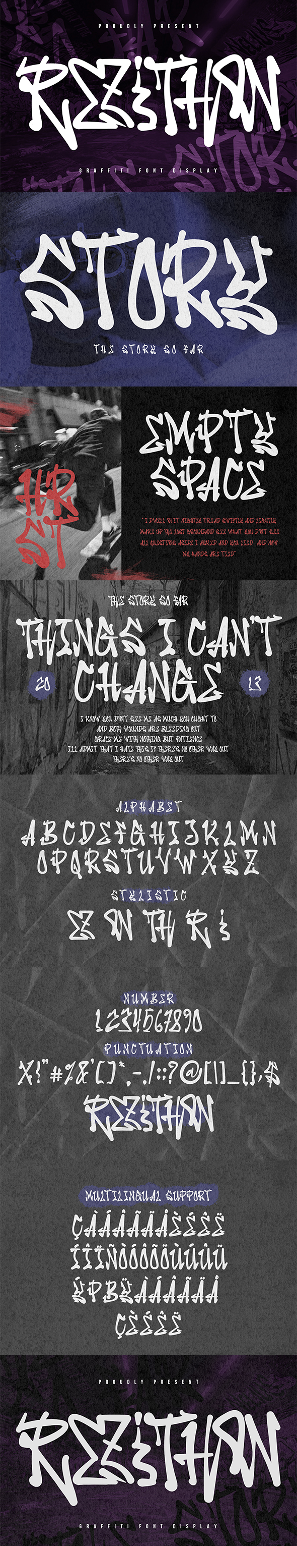 Rezithon Graffiti Display Font Preview