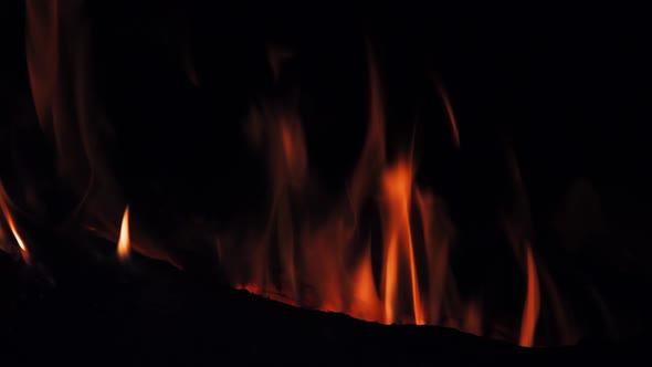 Burning Logs Fire on Black alt