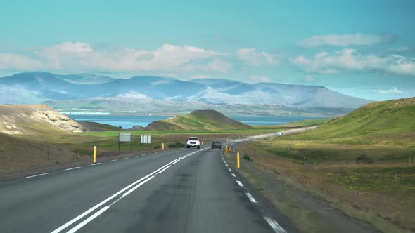 Car Driving on the Road To Iceland alt
