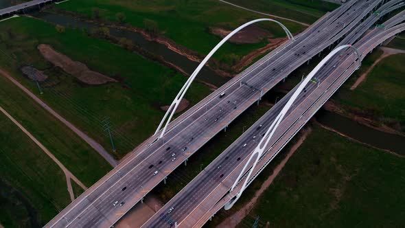 Aerial View of Margaret McDermott Bridge Vehicle Highway alt