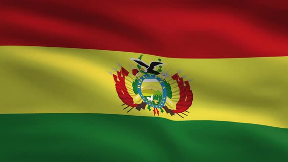Bolivia Windy Flag Background 4K alt