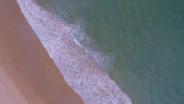 Aerial Nature Phuket sea Landscape with Beautiful Sea or Ocean Bay and Empty Sand Beach. alt