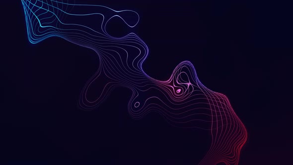 Abstract glowing liquid wavy 4k line. Blue pink color abstract background. alt