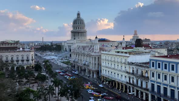 Time-lapse, Havana, El Capitolio, The Grand Theater On Paseo del Prado