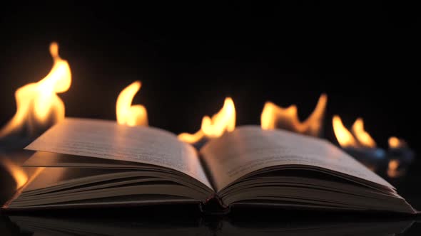 An Open Book Against the Backdrop of Fire alt