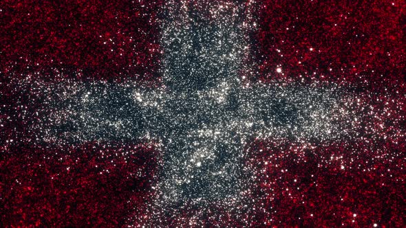 Switzerland Flag With Abstract Particles