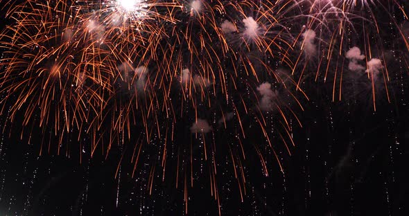 Fireworks show against the background of the night sky alt