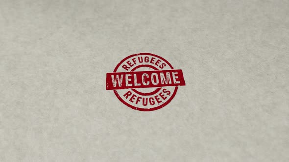 Refugees Welcome and help stamp and stamping loop alt