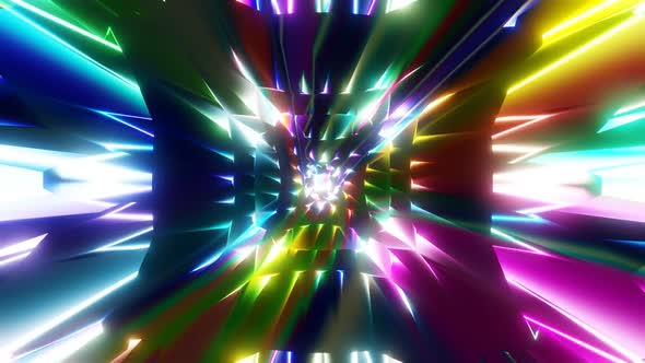 Multicolored neon glowing spark motion graphic.