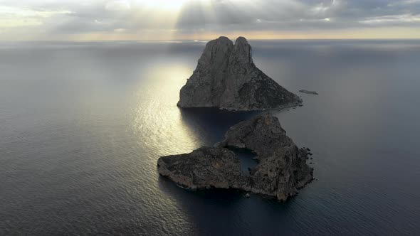 A Bird's-eye View of Island Isla De Es Vedra. Ibiza and the Balear Islands
