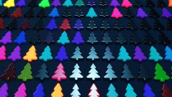 Christmas Card with Multicolor Garland Light Bulbs in Form of Christmas Tree on Plane alt