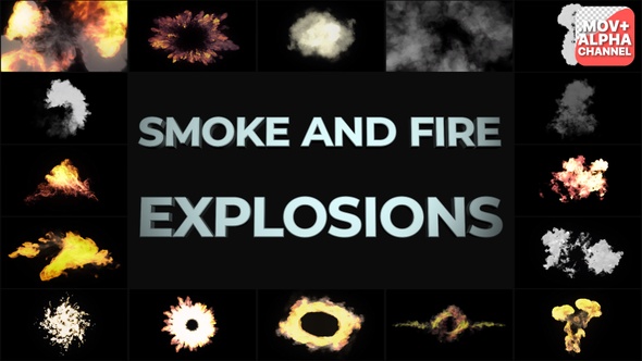 Smoke And Fire Explosions And Transitions | Motion Graphics Pack