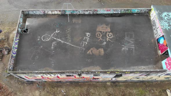 Airsoft Field Abandoned Building Graffiti Covered Aerial Reveal Top alt