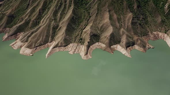 Aerial View in Beautiful Lake in the Mountains alt