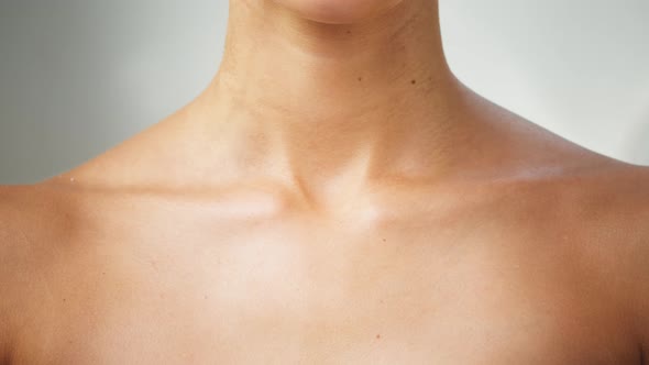 Young Woman Clavicles Closeup Model with Smooth Healthy Skin alt