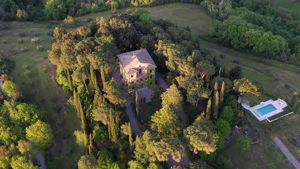 Flying Over an Italian Estate
