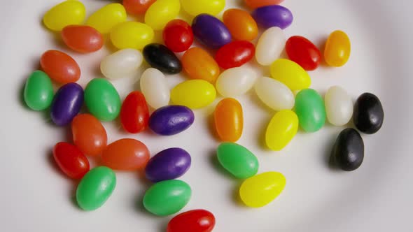 Rotating shot of colorful Easter jelly beans alt