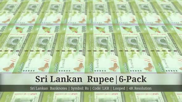 Sri Lankan Rupee Sri Lanka Currency 6 Pack 4K Resolution Looped   Inline Image Preview 