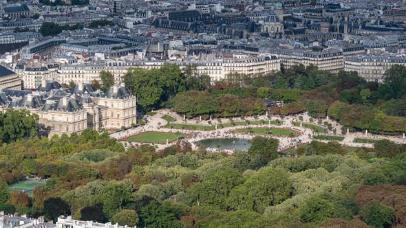 Paris, France, Timelapse - The Jardin du Luxembourg during the day