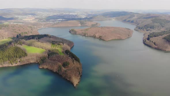 Flight Over Lake at Spring