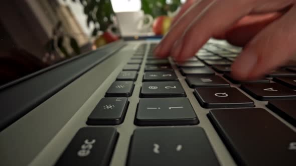 Female Pressing Buttons of Laptop Typing Text To Code a Software Application. Entering Log-in and alt