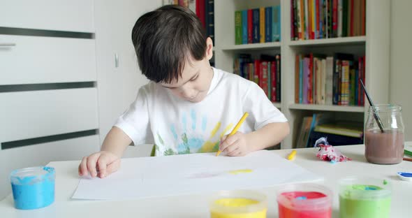 Left Handed Child Drawing With Left Hand
