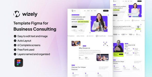 Wizely - Template Figma for Business Consulting