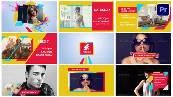 Fashion Broadcast Package Premiere Pro template preview