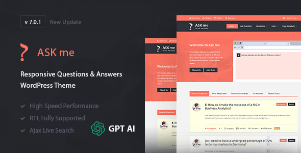 Ask Me - Responsive Questions Answers WordPress