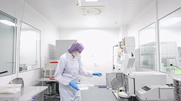 A Laboratory Worker Prepares Equipment for the Study