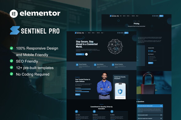 Sentinel - Cyber Security Services Elementor Pro Template Kit